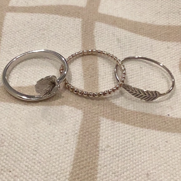 Trio of Sterling Silver Rings, size 6 - Picture 1 of 5
